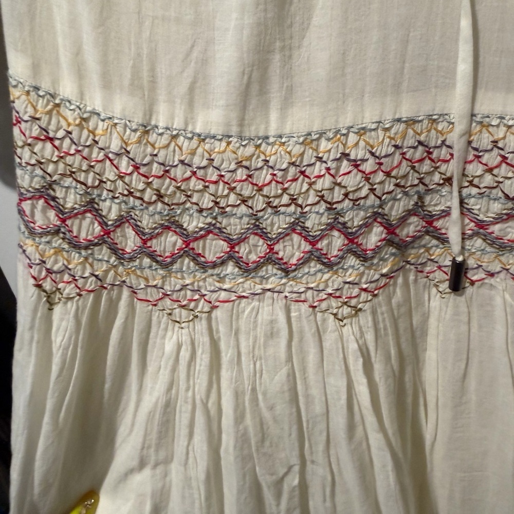 Free People Cream Maxi Dress with Multicolor Floral Embroidery 🔥Beautiful🔥 SizeM - Picture 7 of 8